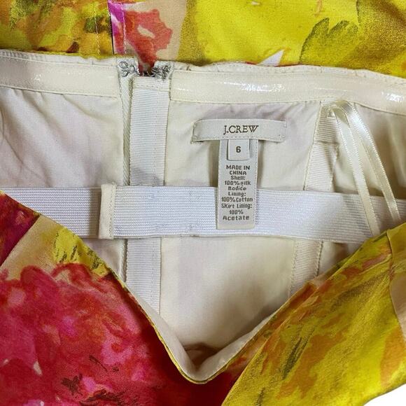 J.Crew Strapless Impressionist Silk Mini Dress - 6 - Picture 4 of 6